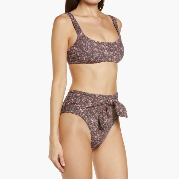NWT- Veronica Beard - Azoia Floral Tie Front Bikini Bottoms - Picture 2 of 11